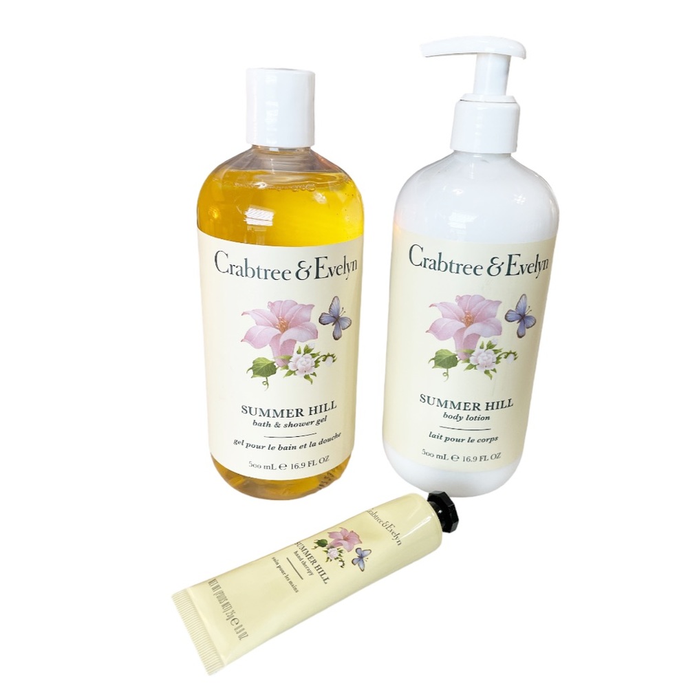 Crabtree & Evelyn SUMMER HILL Body Lotion, Bath/Shower Gel & Hand Therapy